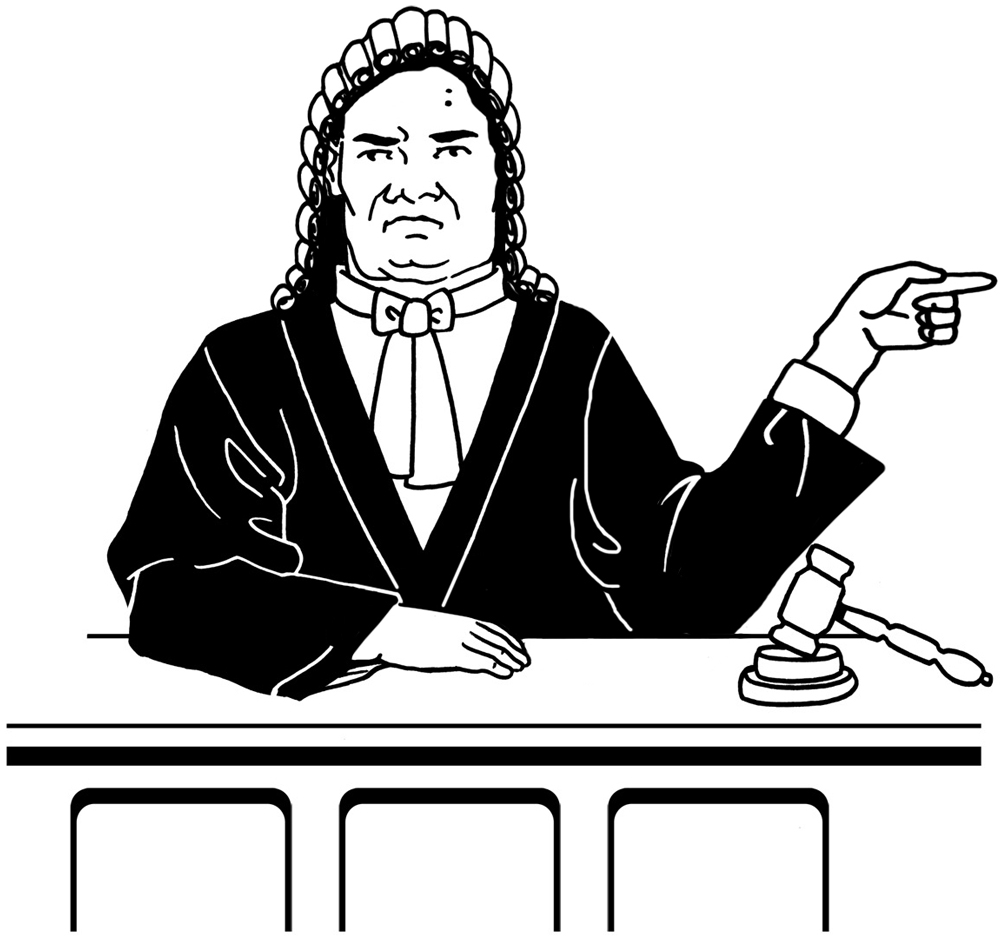 judge pointing